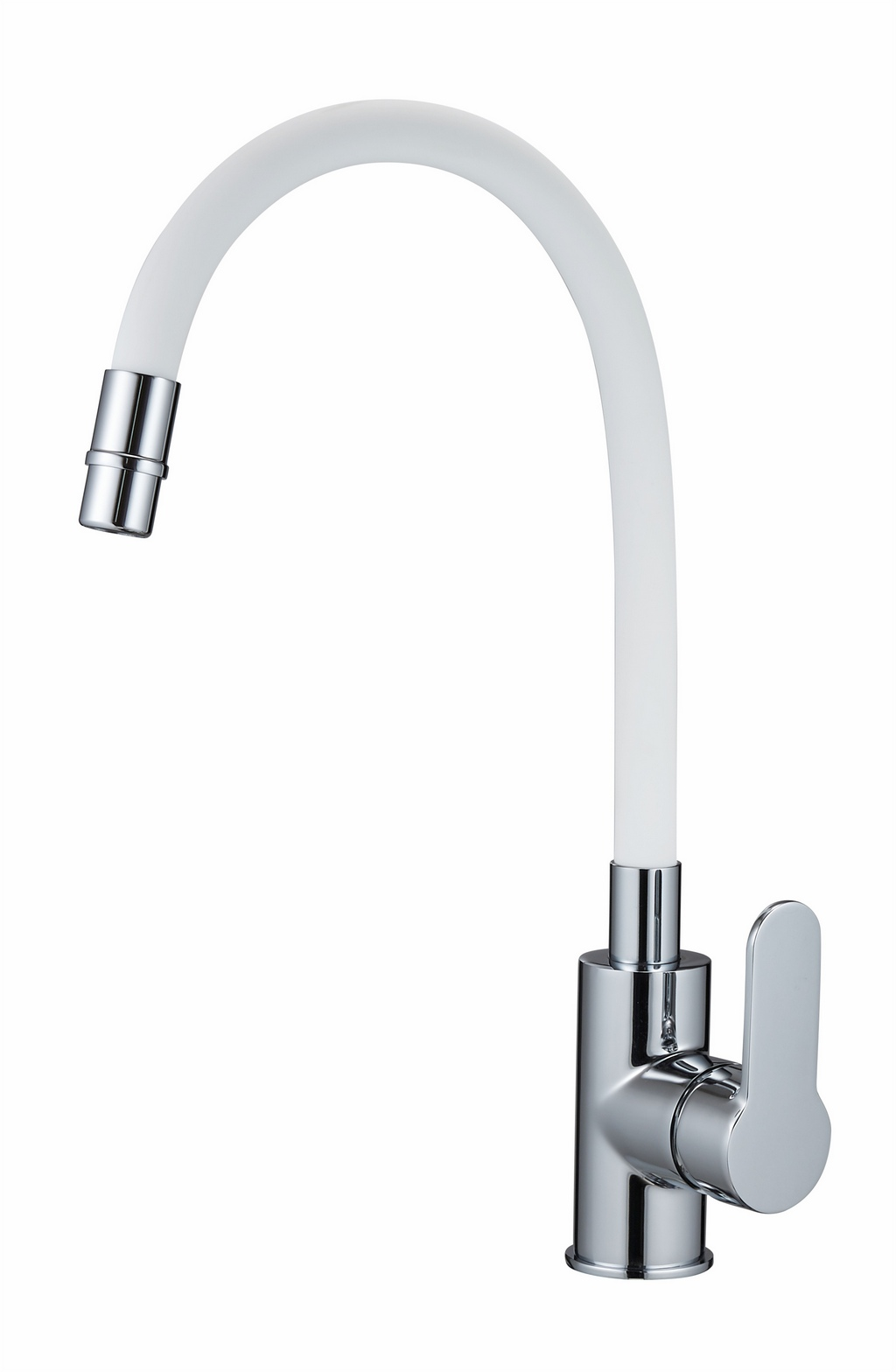 Monocomando de mesada pico flexible blanco