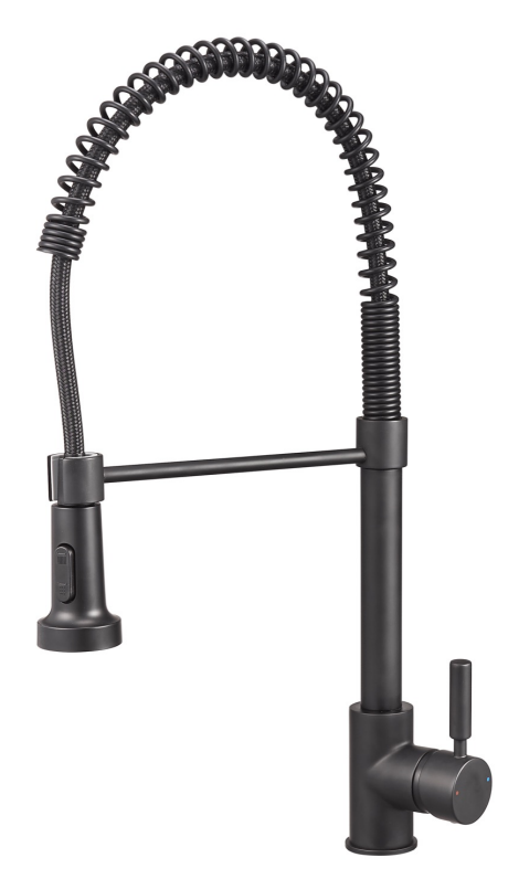 Monocomando de mesada pico extensible negro