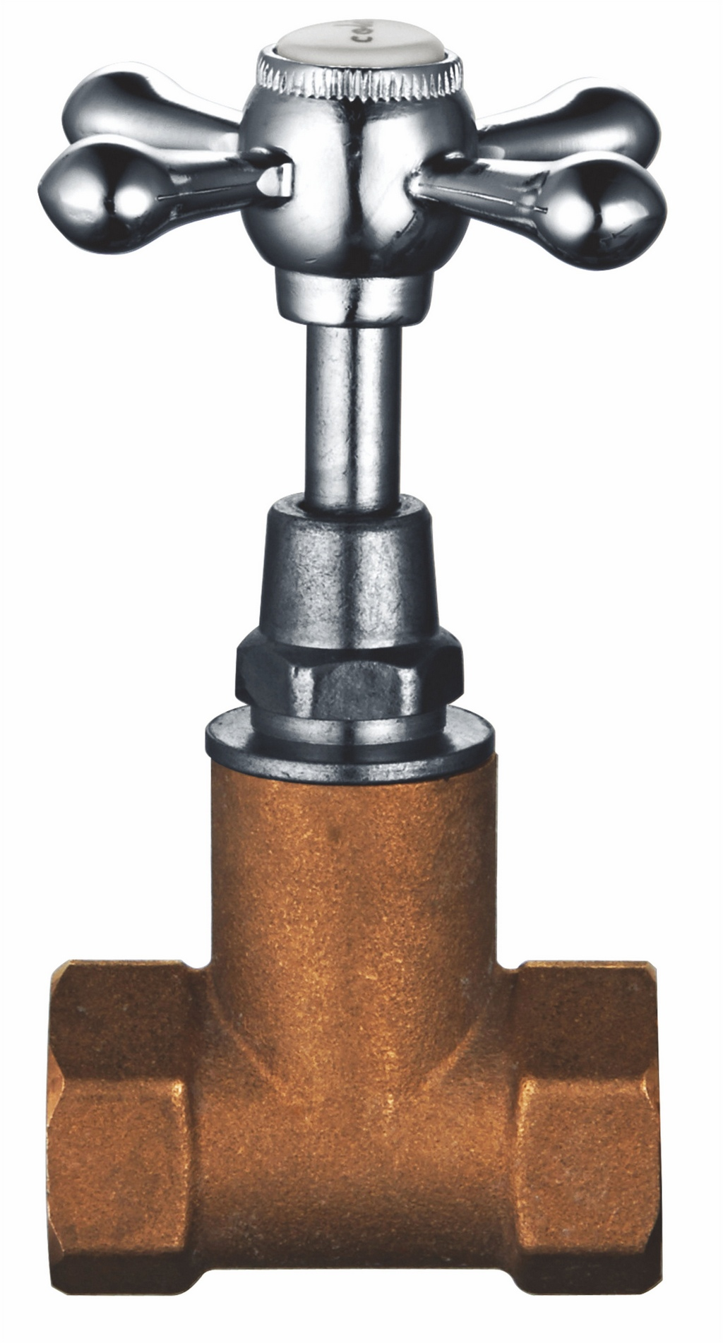 4047 - Llave de paso 1/2 pul - CROMADO - BRONCE