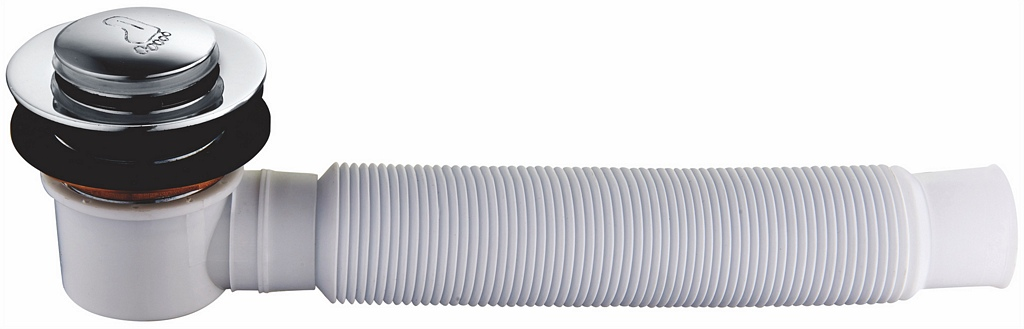 4058 - Sifon c/valvula para bañera - CROMADO - BRONCE