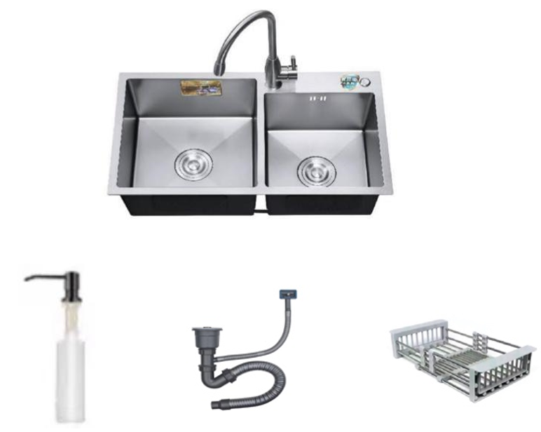 Pileta y media inox 304